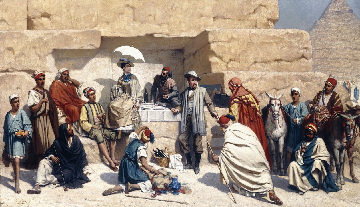 La Visita a las Pirámides en Gizeh, Egipto de Franz Vinck