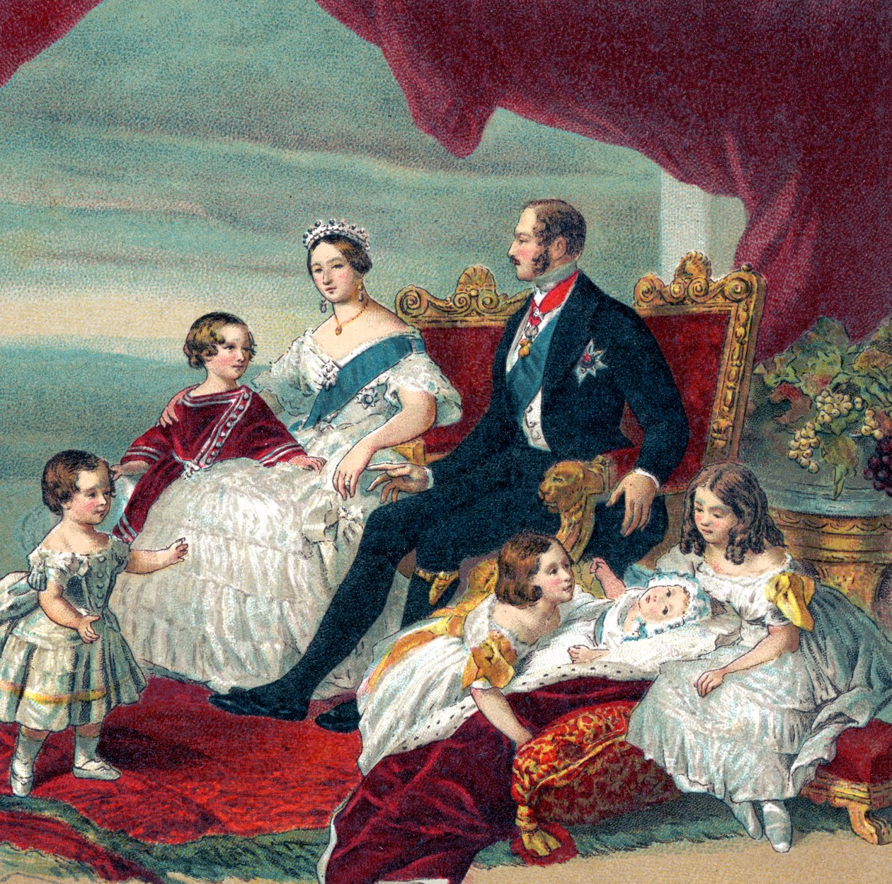 La reina Victoria de Inglaterra y su familia de Franz Xaver  Winterhalter (after)