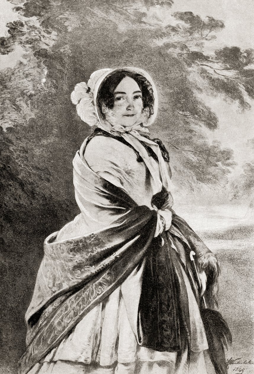 Victoria, duquesa de Kent y Strathearn, del libro "V.R.I. Her Life and Empire", del Marqués de Lorne (impresión) de Franz Xaver  Winterhalter (after)