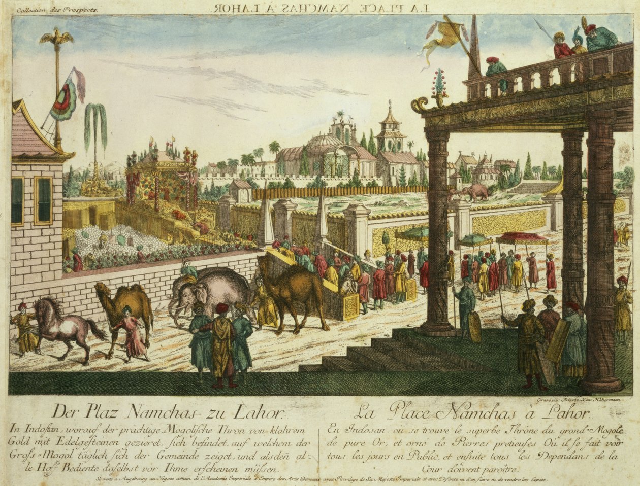 Lugar de Namchas en Lahore, mostrando el trono dorado del Gran Mogol, Pakistán de Franz Xaver Habermann
