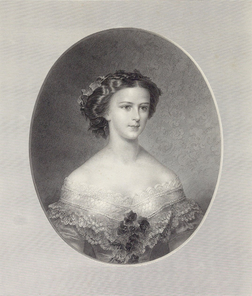 Retrato de la Emperatriz Isabel de Austria, ca 1855 de Franz Xaver Stöber
