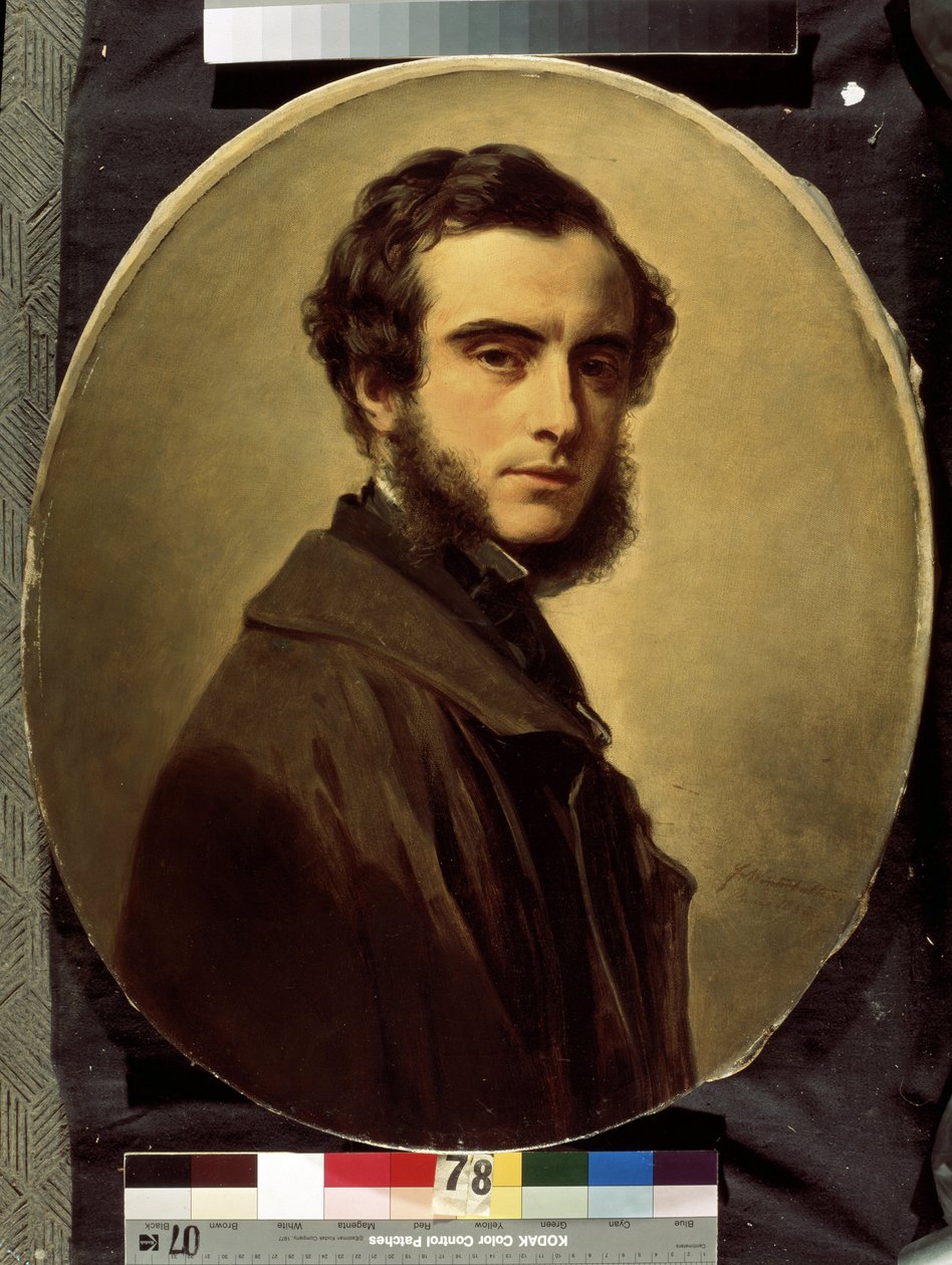 Retrato del Conde Pavel Petrovich Shuvalov (1830-1908) (Retrato del Conde Pavel P.Shuvalov). Pintura de Franz Xavier Winterhalter (1805-1873). Óleo sobre lienzo, 65 x 55 cm de Franz Xaver Winterhalter