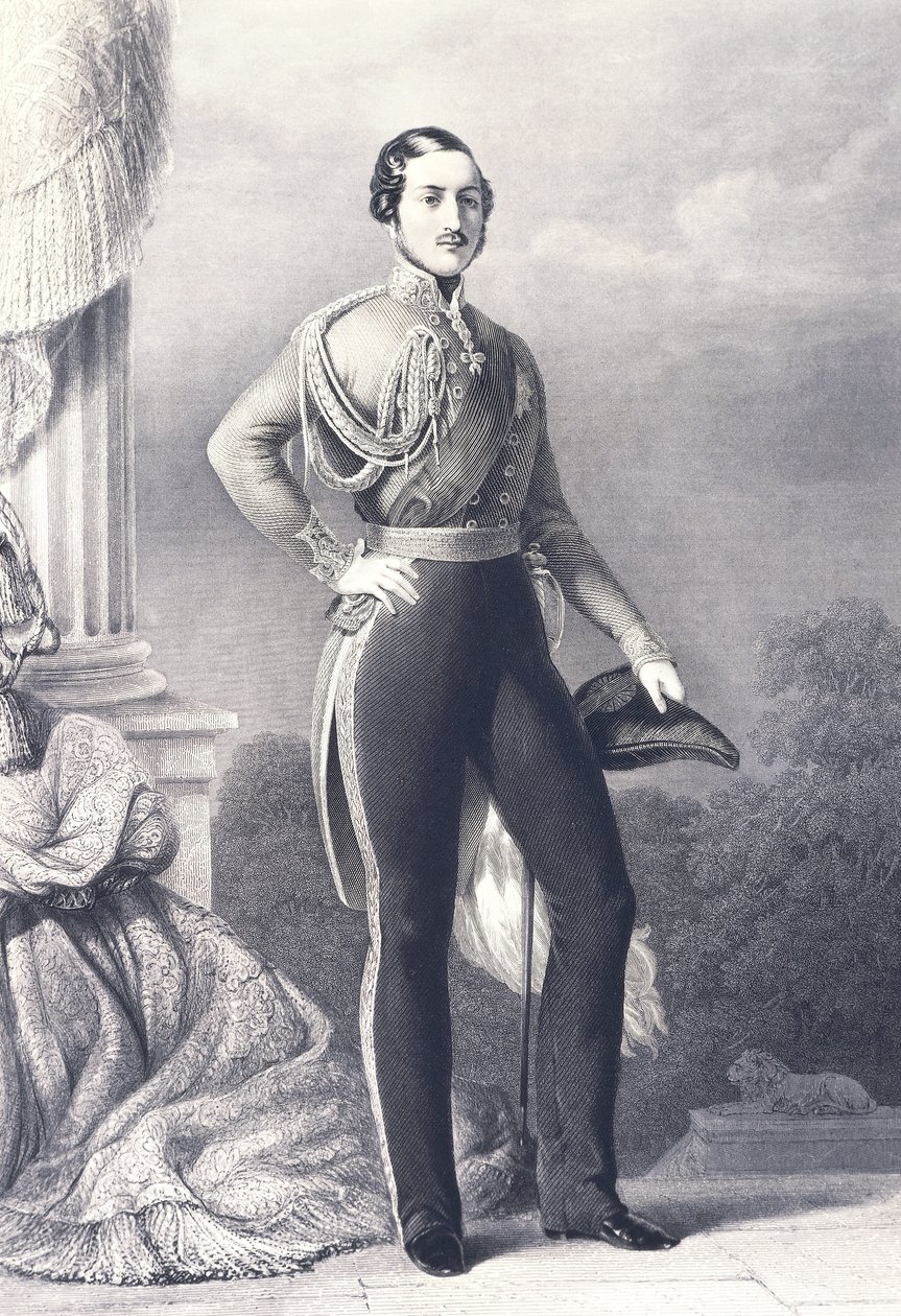Retrato de Alberto de Sajonia-Coburgo-Gotha, esposo de la Reina Victoria y Príncipe Consorte del Reino Unido, por Franz Xaver Winterhalter, impresión de Franz Xaver Winterhalter