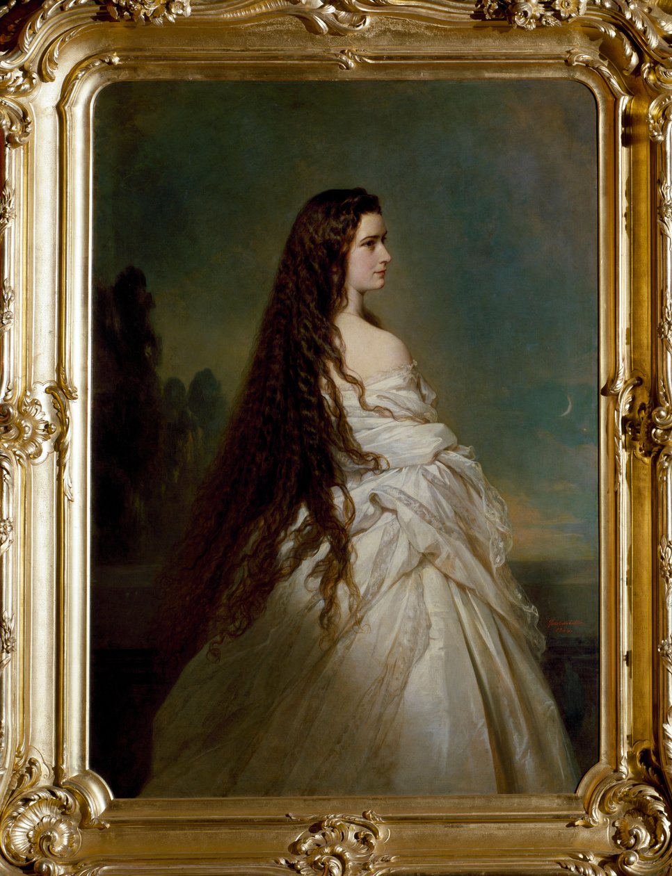Retrato de Elisabeth de Wittelsbach (1837-1898) (Sissi), Emperatriz de Austria (1854-1898) y Reina de Hungría (1867-1898) Pintura de Franz Xaver Winterhalter (1806-1873) de Franz Xaver Winterhalter