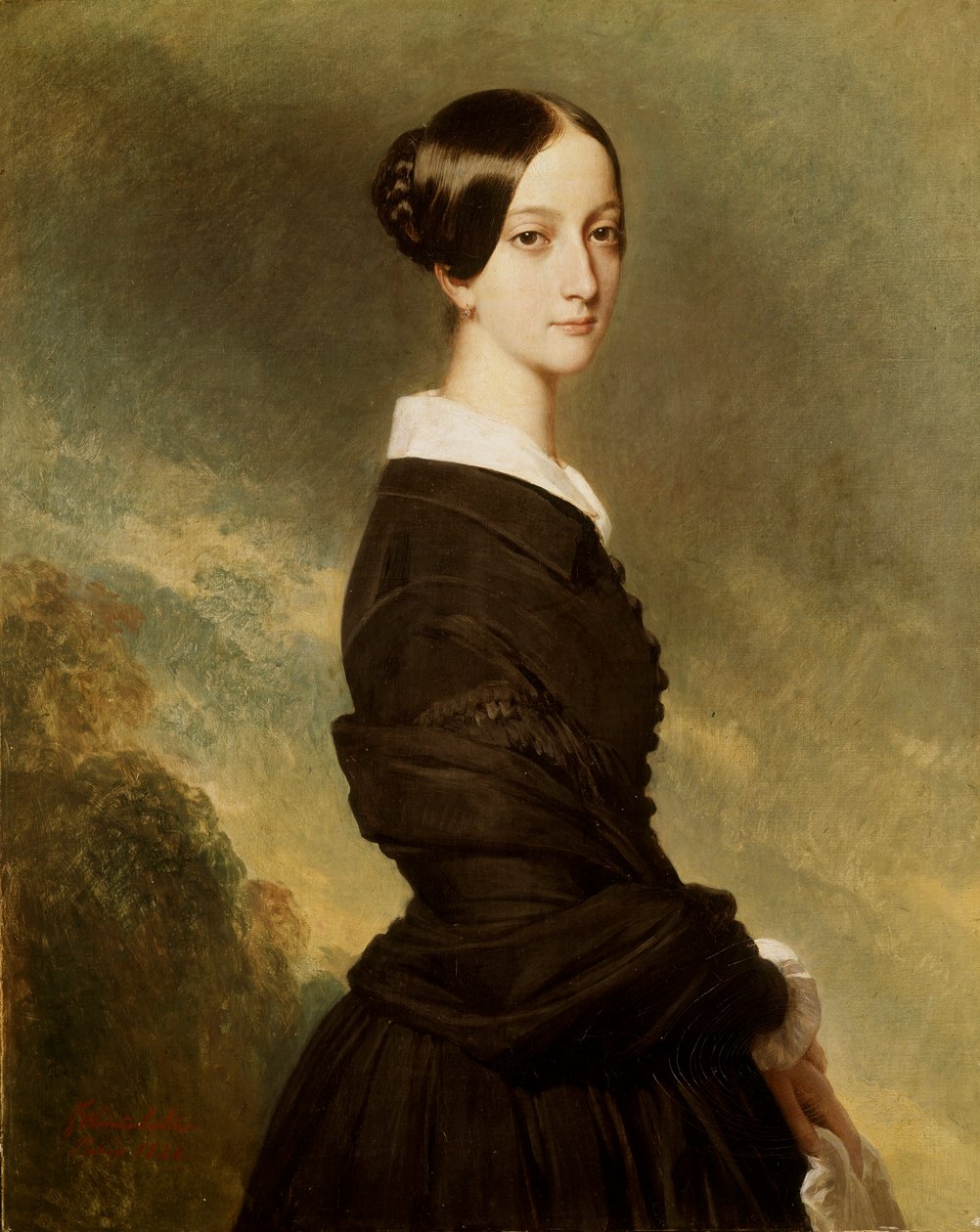 Retrato de Françoise Caroline de Bourbon Braganza, Princesa de Joinville de Franz Xaver Winterhalter