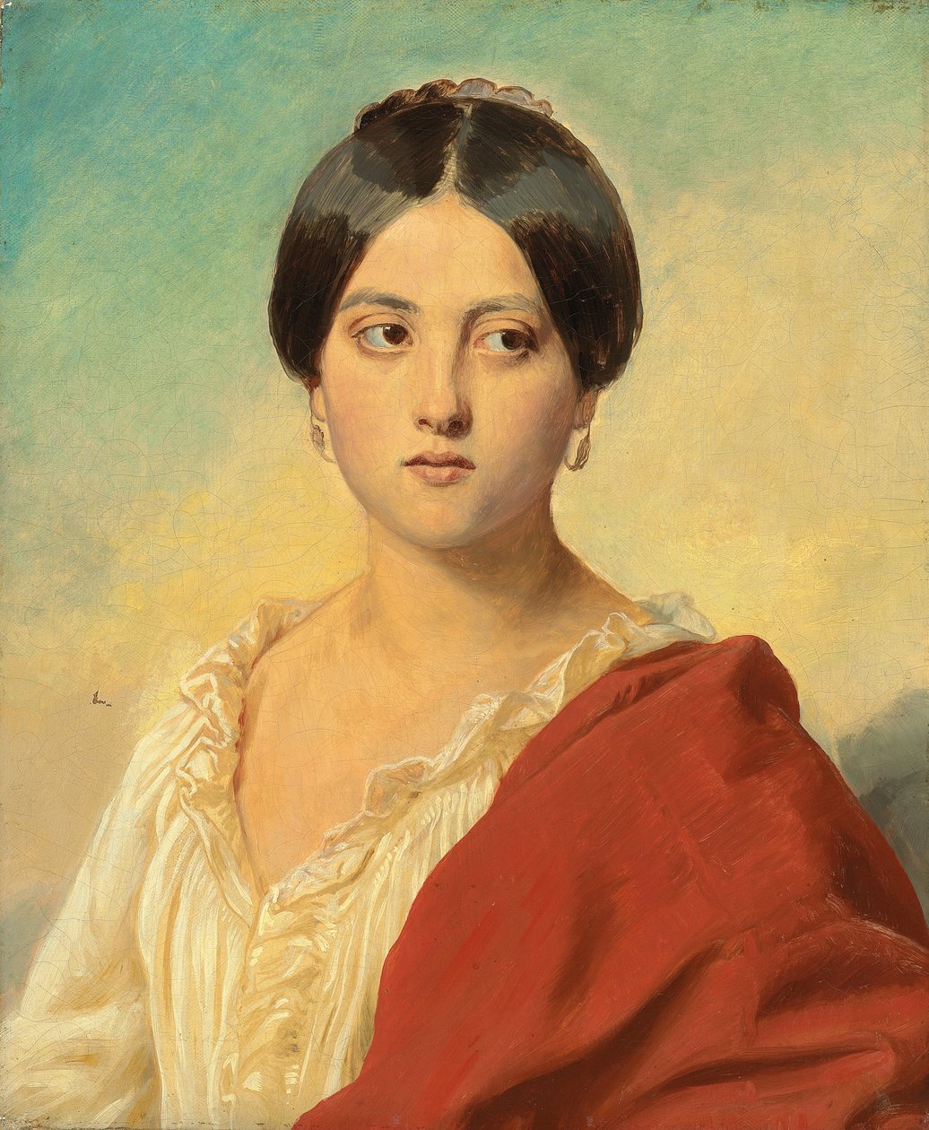 Retrato de una chica italiana, medio cuerpo, c.1834 de Franz Xaver Winterhalter