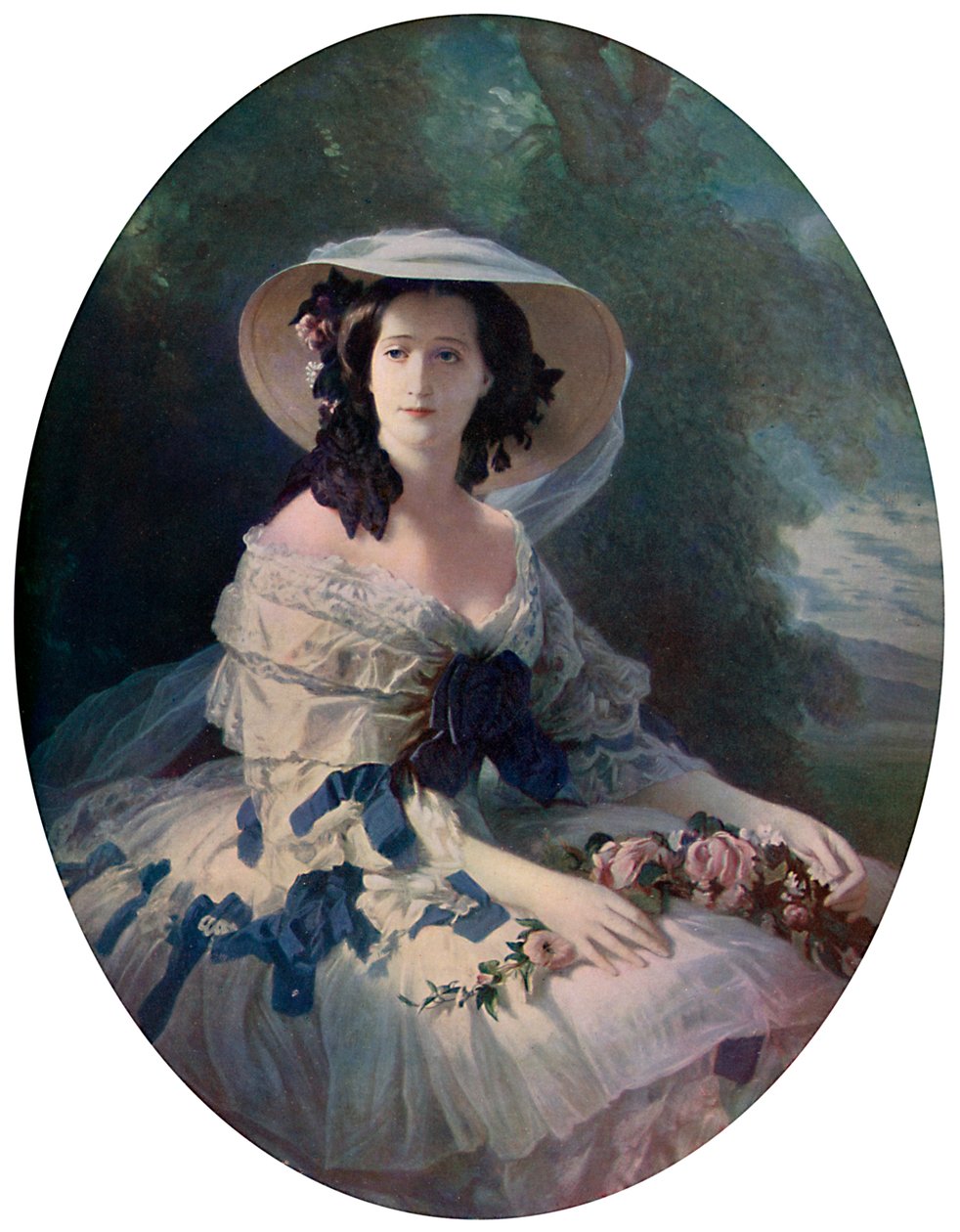 Tableau Imprimé Sur Toile 'L'impératrice Eugénie' De Winterhalter - Cadre Bois/lin - Prêt à Accrocher