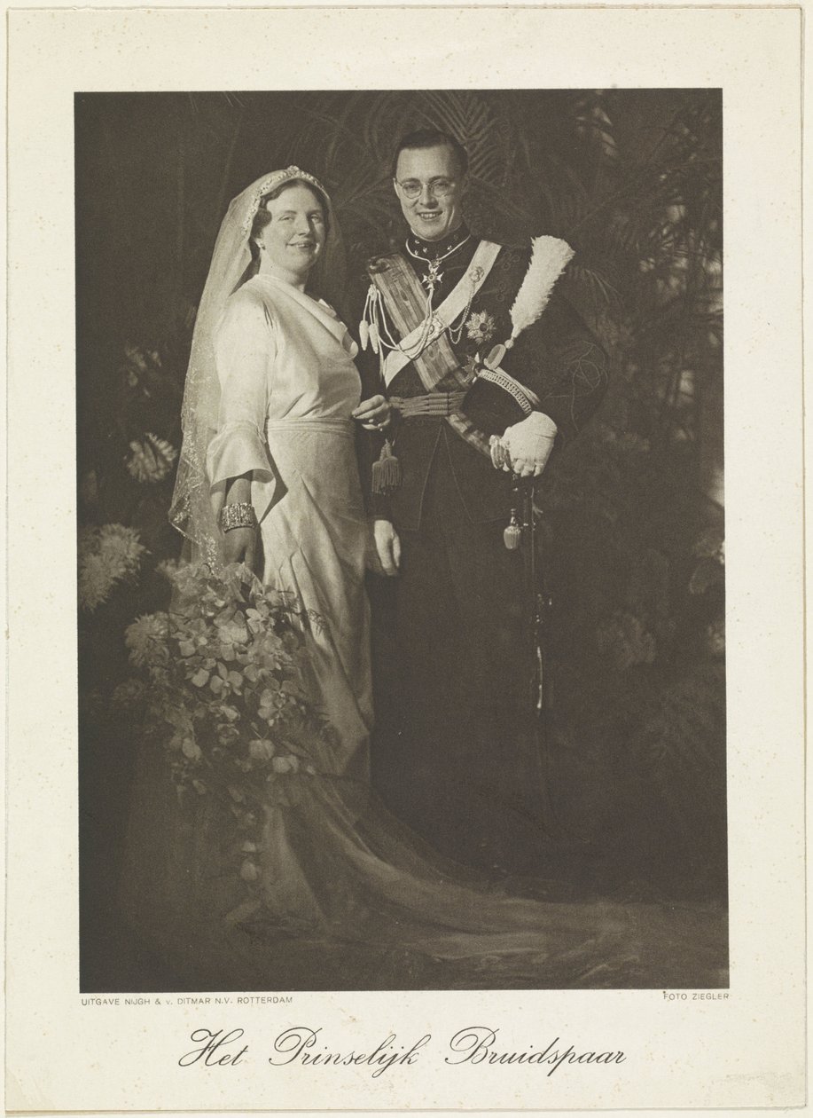 Retrato de Juliana, Reina de los Países Bajos, y Bernhard van Lippe-Biesterfeld de Franz Ziegler
