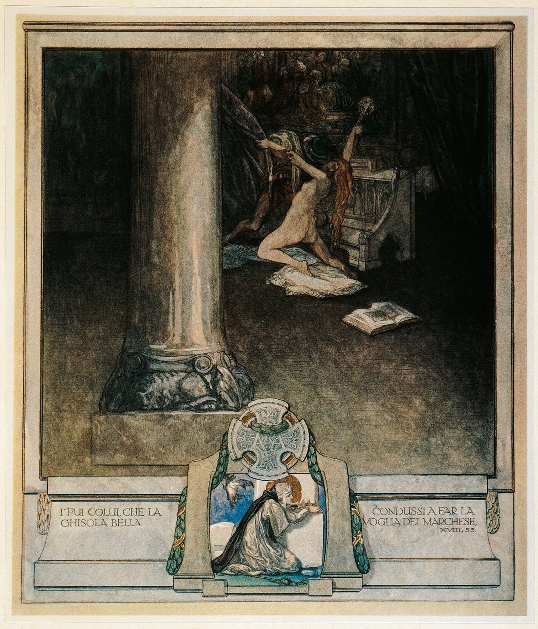 Austria, Viena, Ilustración de la Divina Comedia de Dante Alighieri (Infierno, Canto XVIII) por Franz von Bayros de Franz von (1866 1924) Bayros