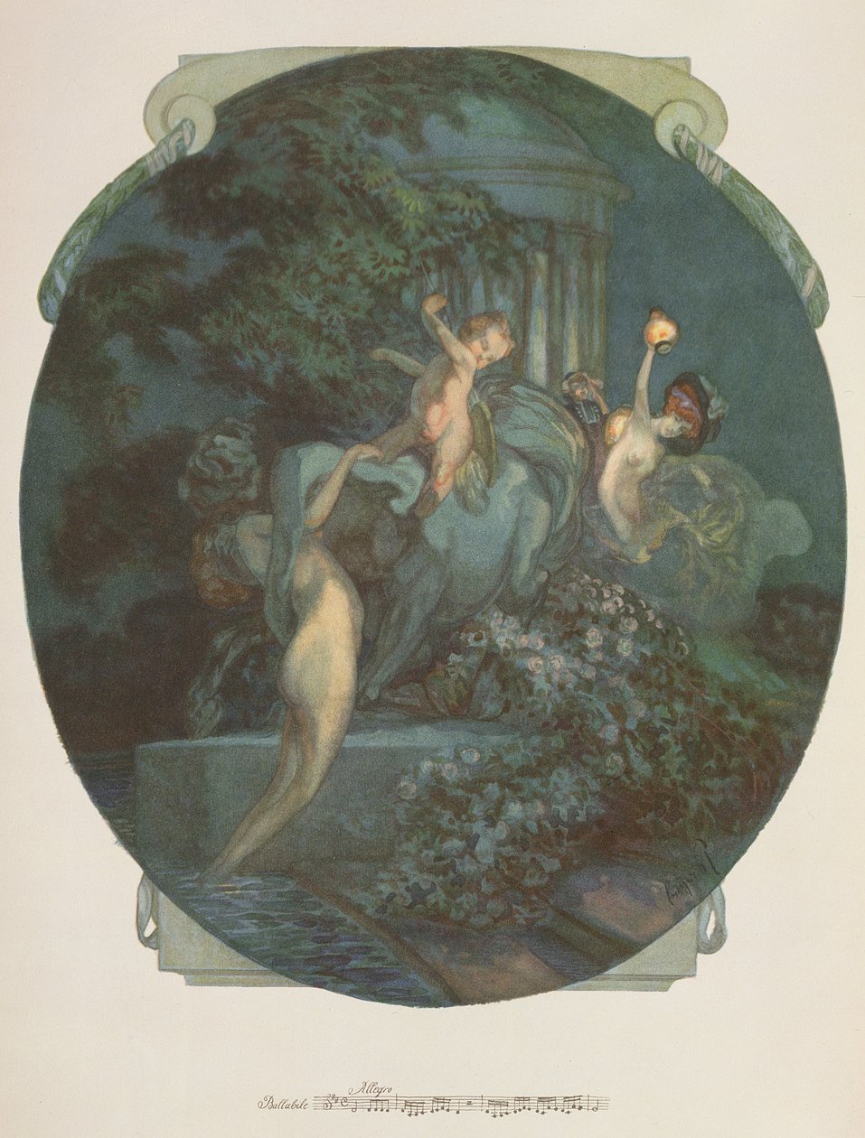 Centauro, Ninfas y Cupido de Franz von Bayros (1866 1924)