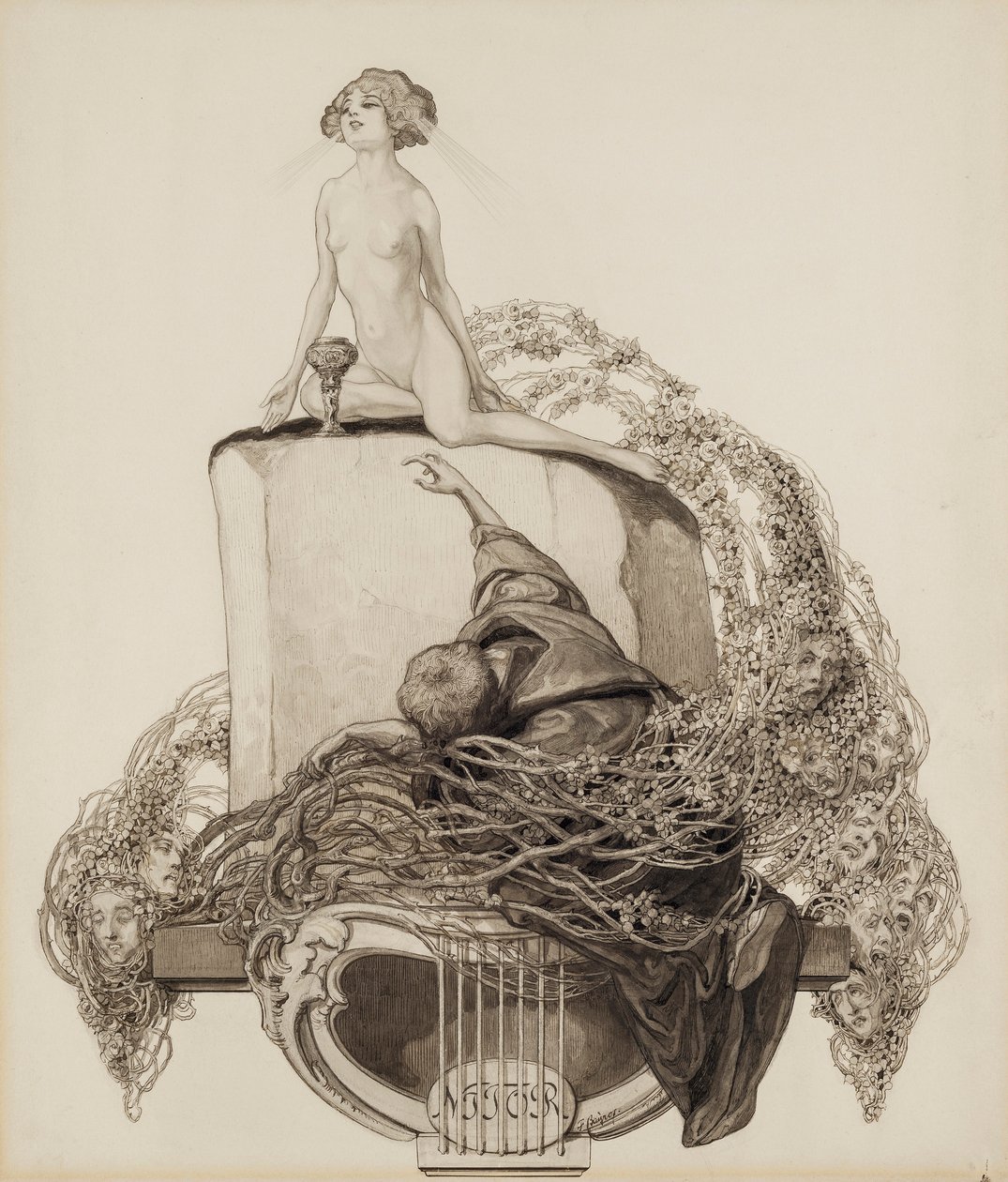 Ex Libris Walther y Amelia Fahrenhorst de Franz von Bayros