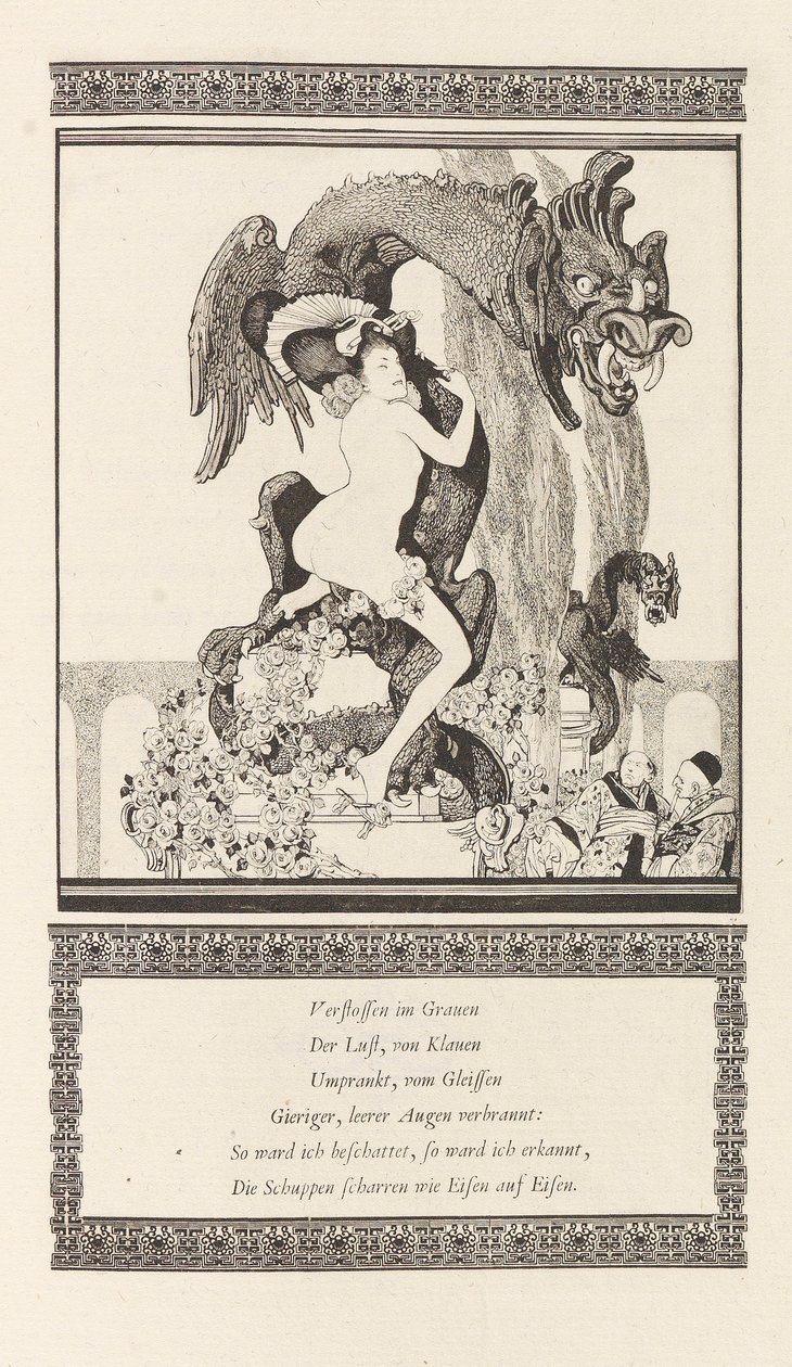 Ilustración para Das Schöne Mädchen von Pao de Otto Julius Bierbaum, 1909-1910 de Franz von Bayros
