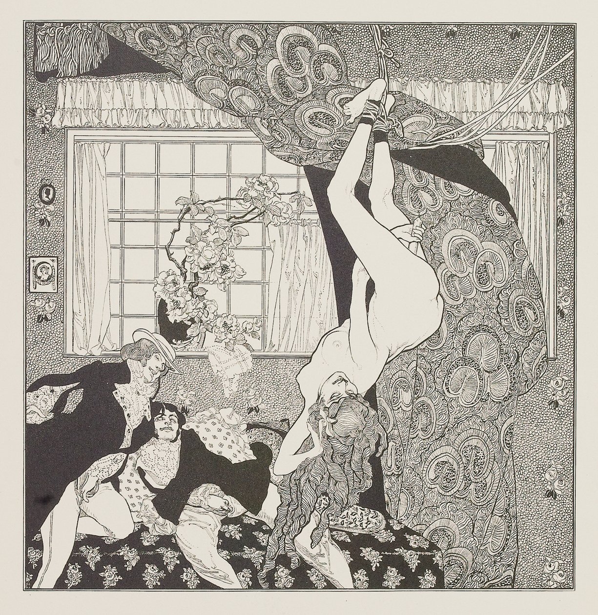 Ilustración para los Cuentos en el Tocador por Choisy Le Conin de Franz von Bayros