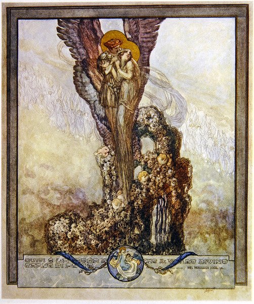 Ilustración de la Divina Comedia de Dante, Paraíso, Canto XXIII, 1921 de Franz von Bayros