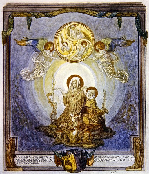 Ilustración de la Divina Comedia de Dante, Paraíso, Canto XXIV, 1921 de Franz von Bayros