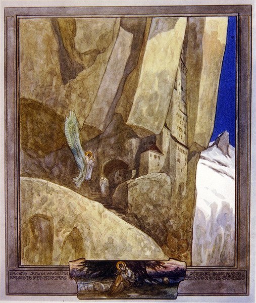 Ilustración de la Divina Comedia de Dante, Paraíso, Canto XXI, 1921 de Franz von Bayros