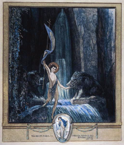 Ilustración de la Divina Comedia de Dante, Purgatorio, Canto XIV: 45, 1921 de Franz von Bayros