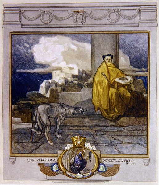 Ilustración de la Divina Comedia de Dante, Purgatorio, Canto XI: 135, 1921 de Franz von Bayros