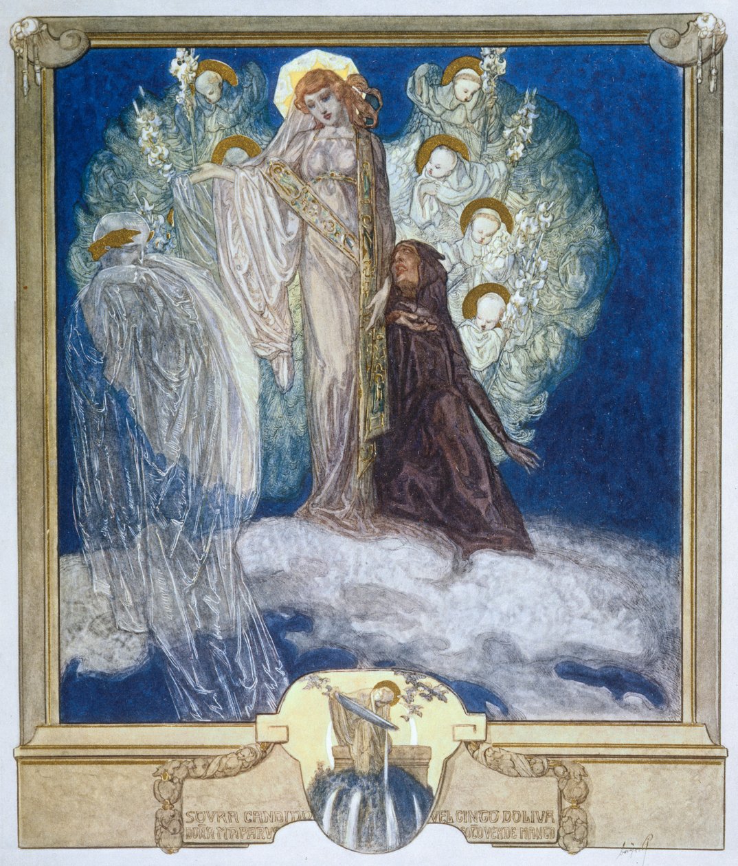 Ilustración de la Divina Comedia de Dante, Purgatorio, Canto XXX, 1921 de Franz von Bayros