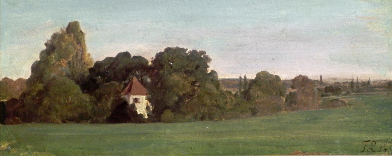 Paisaje con capilla de Franz von Lenbach