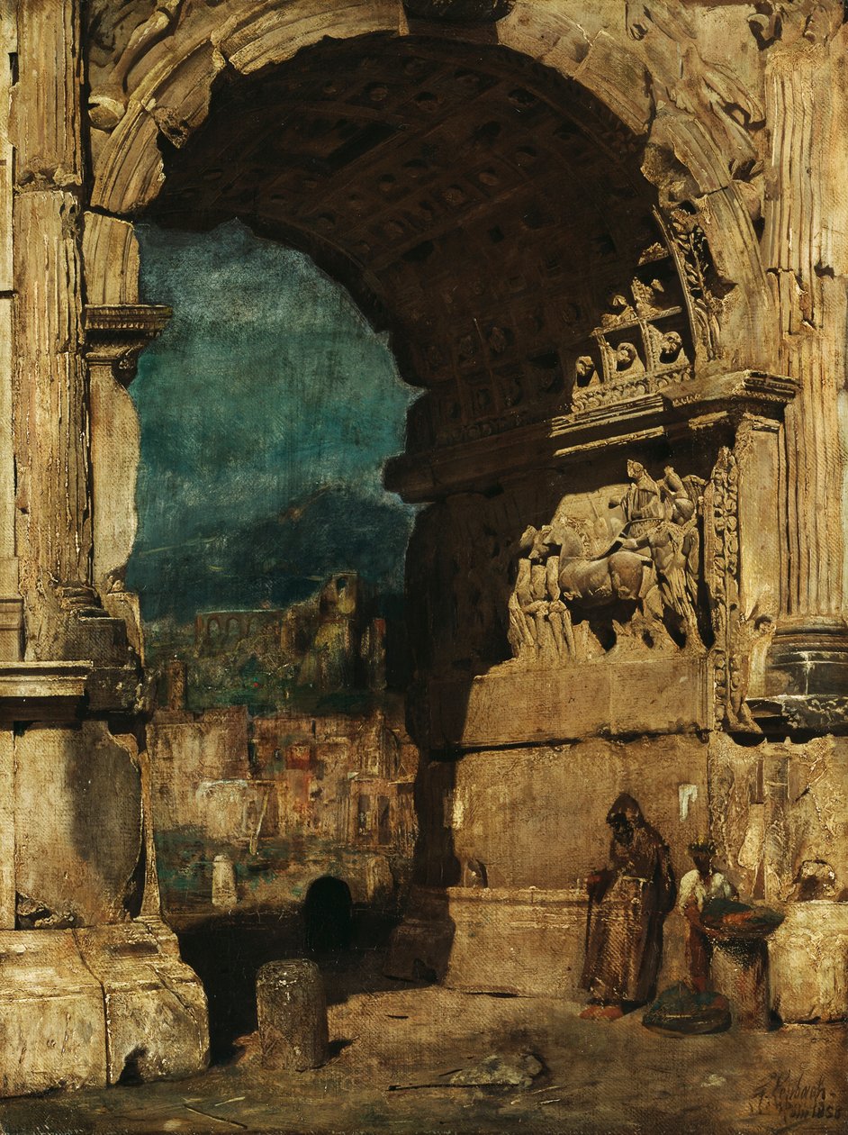 Estudio sobre el cuadro «El Arco de Tito en Roma» de Franz von Lenbach