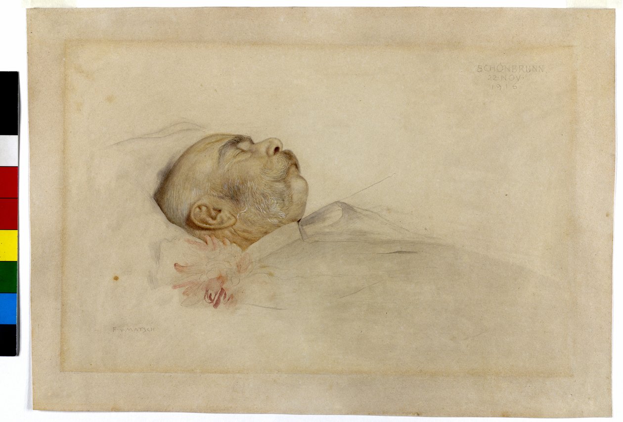 El emperador Francisco José I en el lecho de muerte de Franz von Matsch