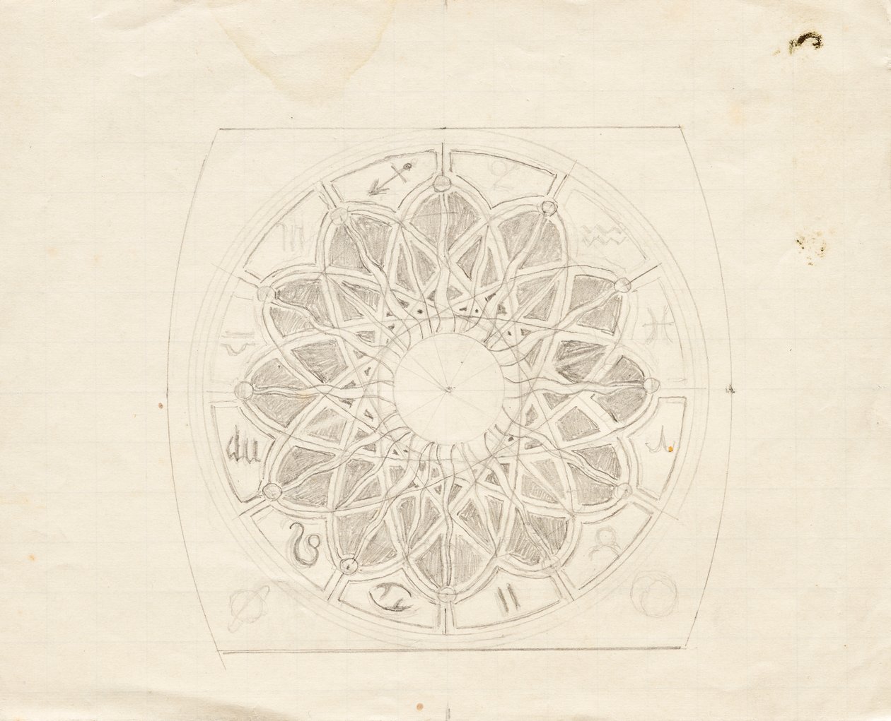 Boceto para la esfera del reloj ancla (?) de Franz von Matsch