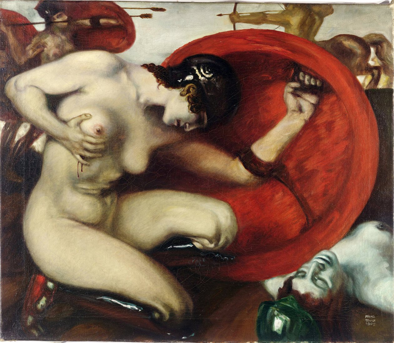 Amazona herida de Franz von Stuck