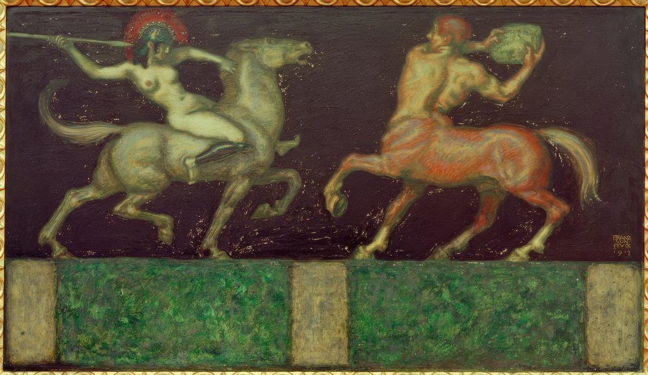 Amazona y centauro de Franz von Stuck