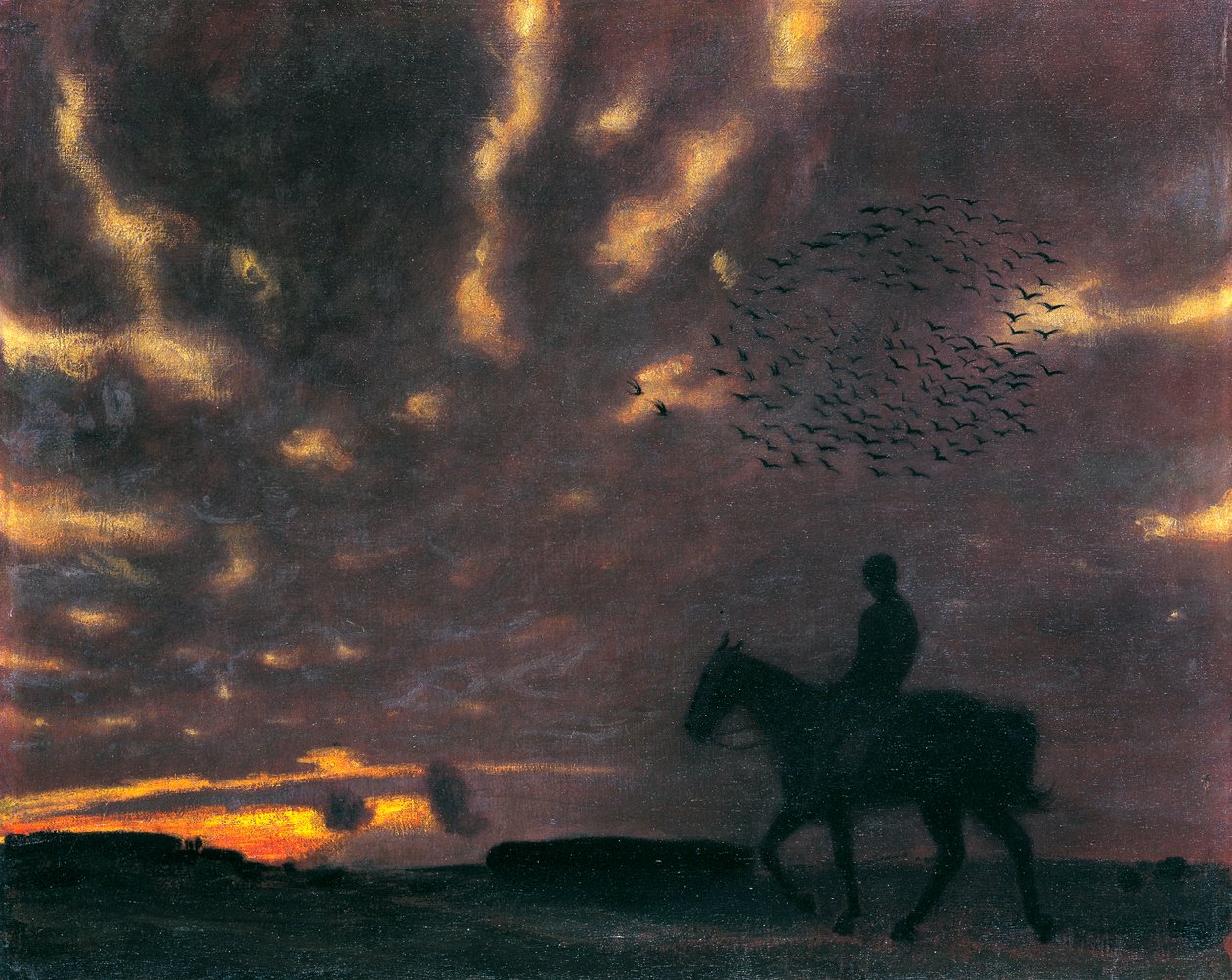 Tarde de otoño con jinete de Franz von Stuck