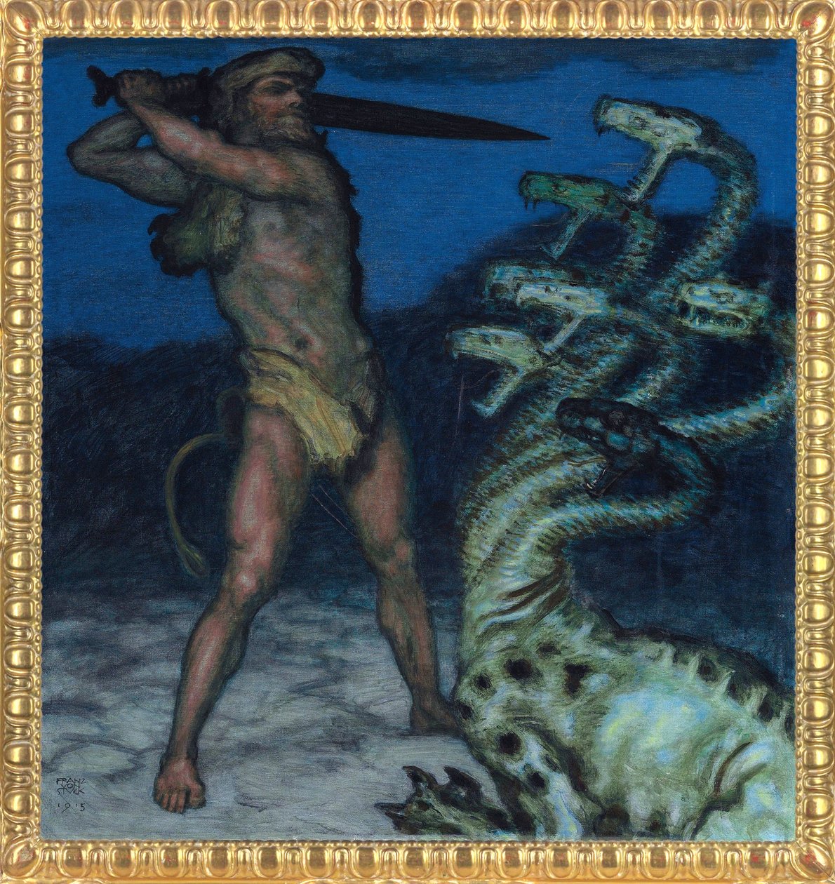Hércules y la Hidra - Pintura de Franz Ritter von Stuck (1863-1928) - 1915 - Museum Villa Stuck de Franz von Stuck