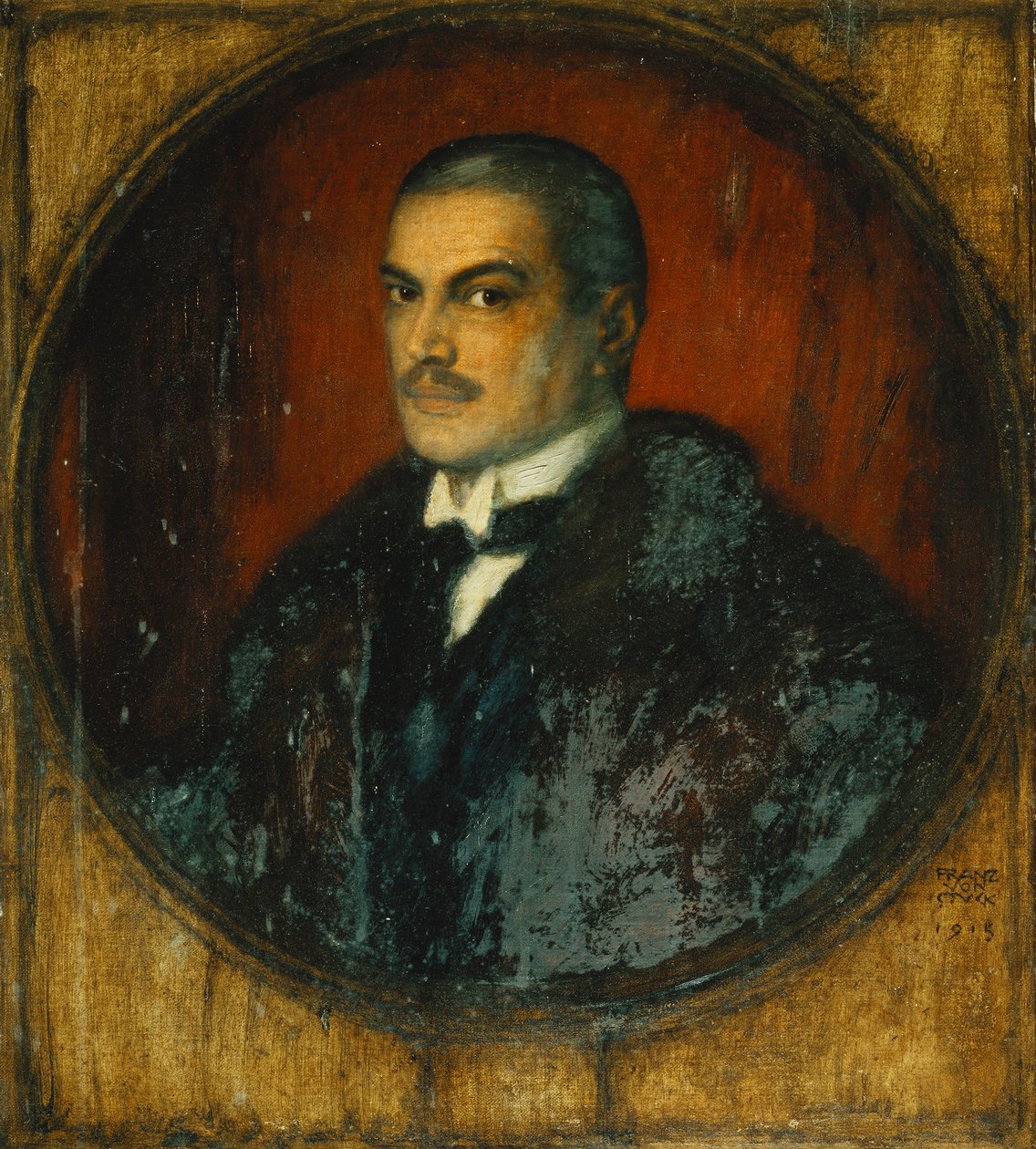 Autorretrato del artista, medio cuerpo, 1915 de Franz von Stuck