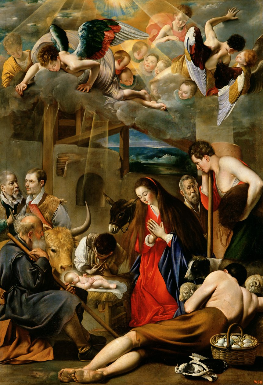 La adoración de los pastores, c.1613 de Juan Bautista Maíno