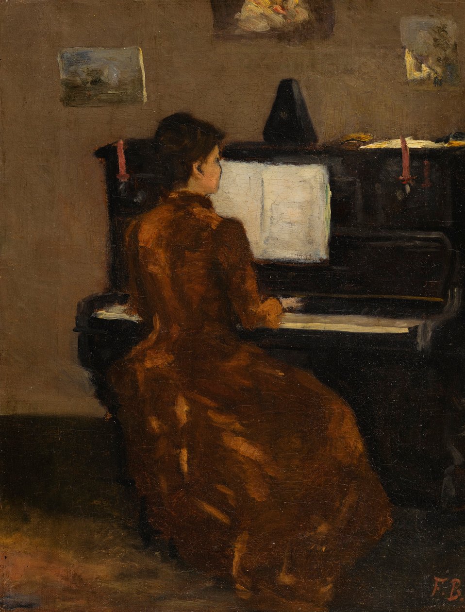 Francés: Jeune fille au pianö de Frédéric Bazille