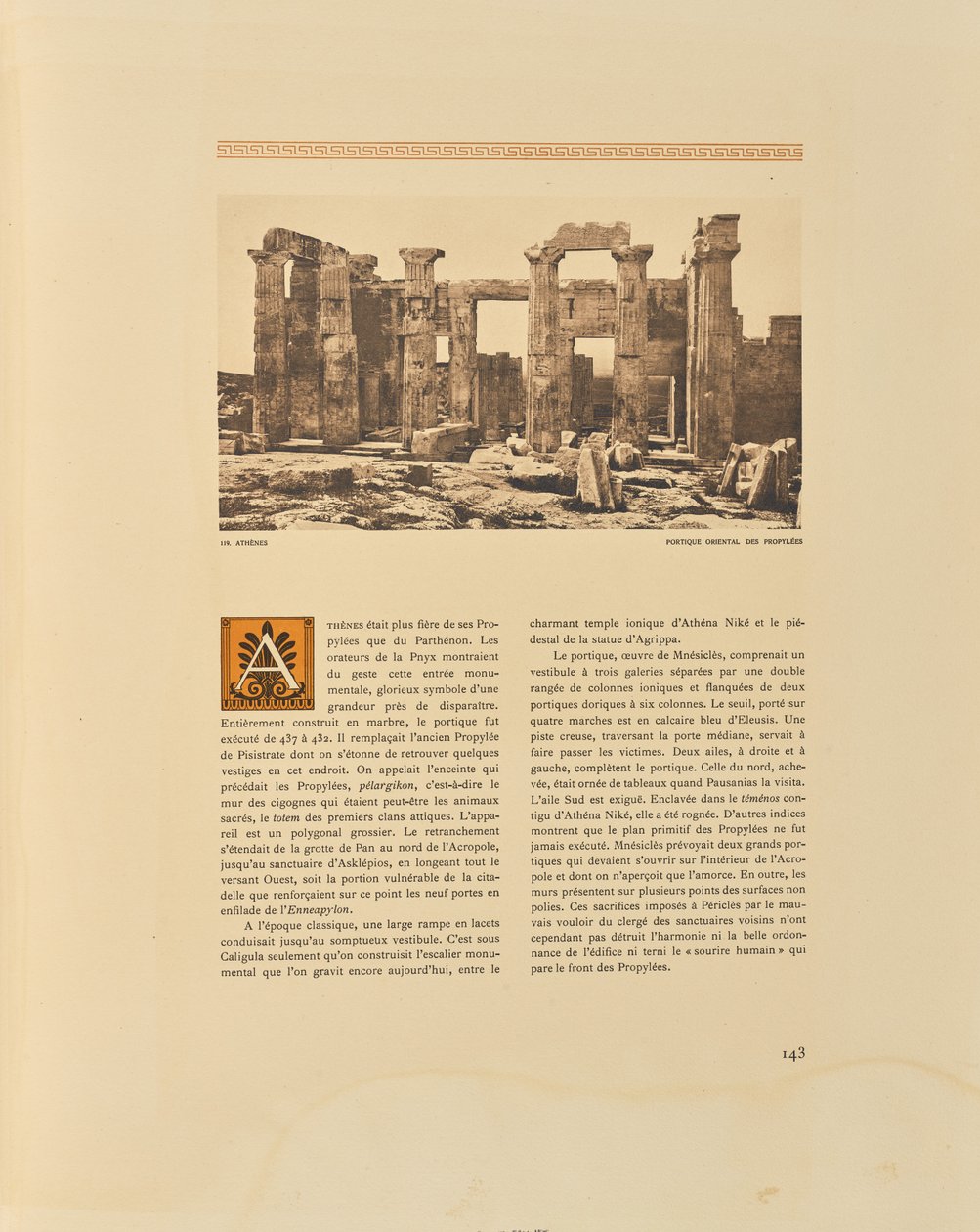 Atenas. Pórtico oriental de los Propileos de Frédéric Boissonnas