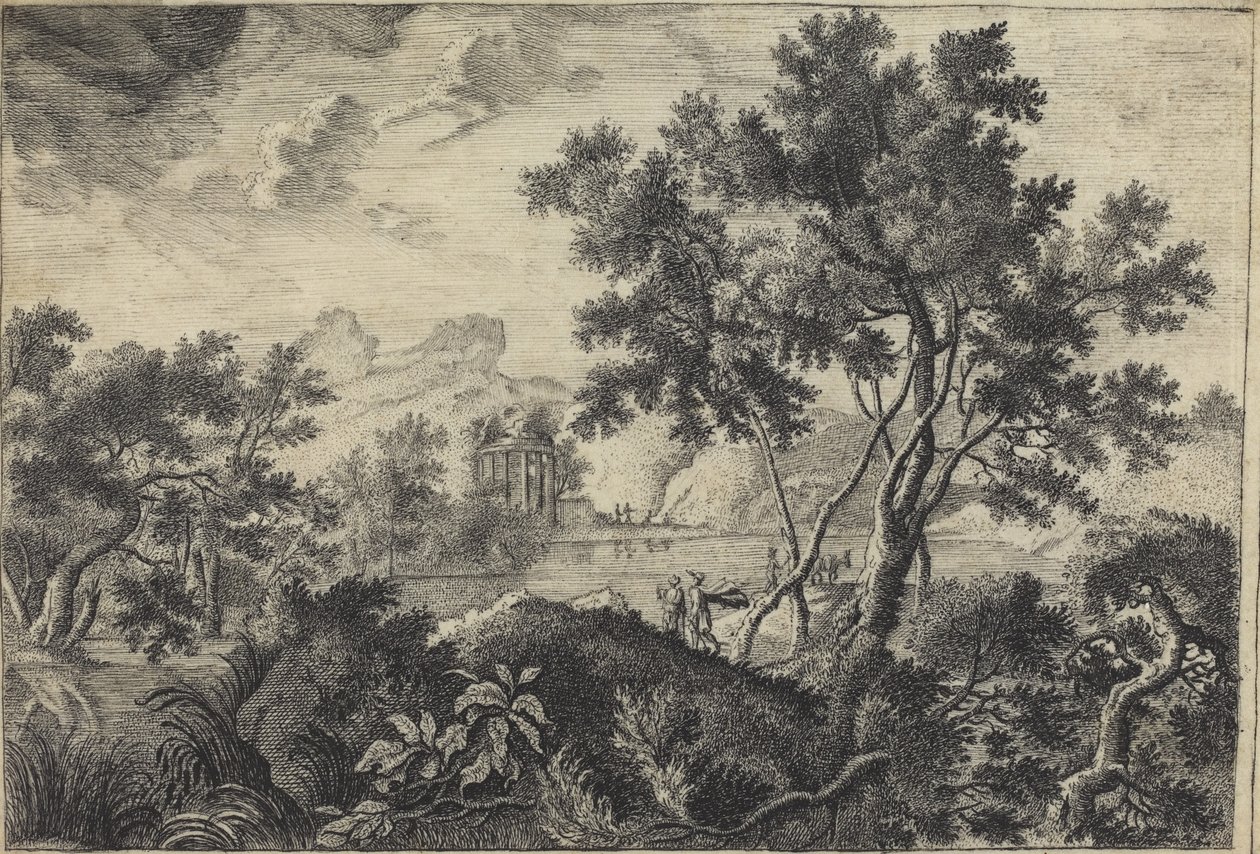 Paisaje clásico con un tempietto de Frédéric de Moucheron