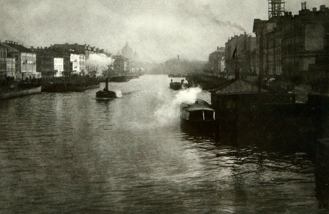 El río Fontanka en San Petersburgo, Rusia, 1900s de Fred Boisson