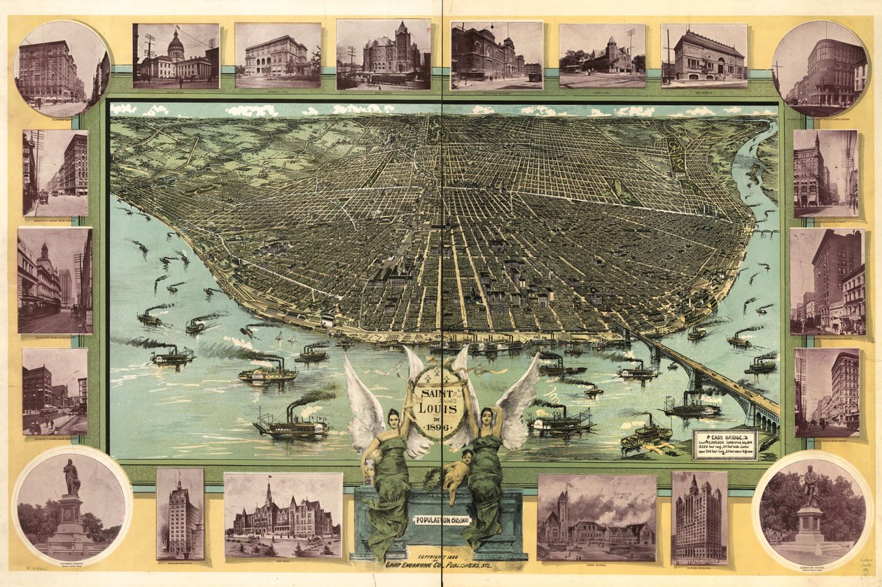 Saint Louis en 1896. de Fred; Fred Graf Engraving Co. Graf