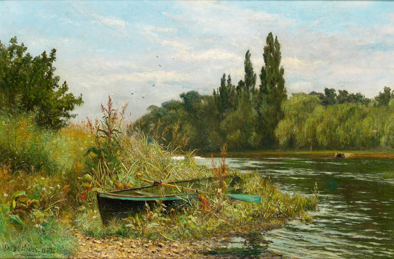 Un lugar tranquilo en el río Támesis, 1882 de Fred Hines