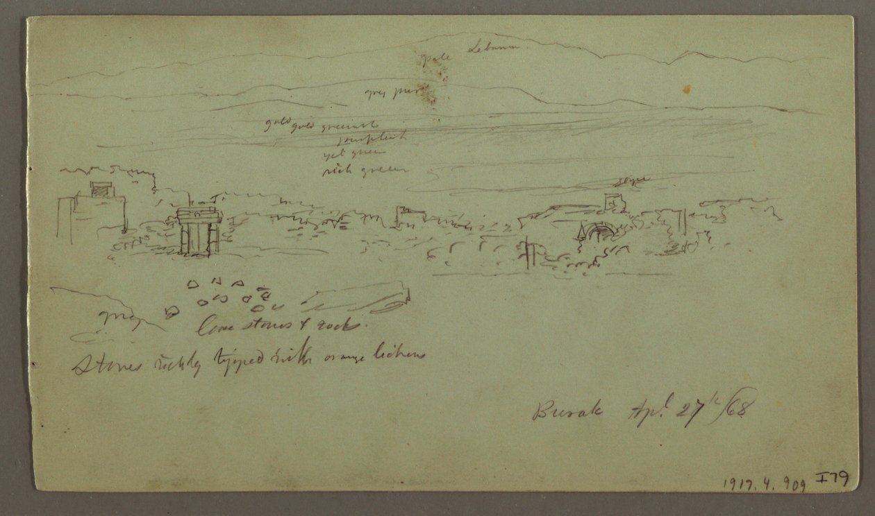 Dibujo, Rocas, Casa, abril de 1868 de Frederic Edwin Church