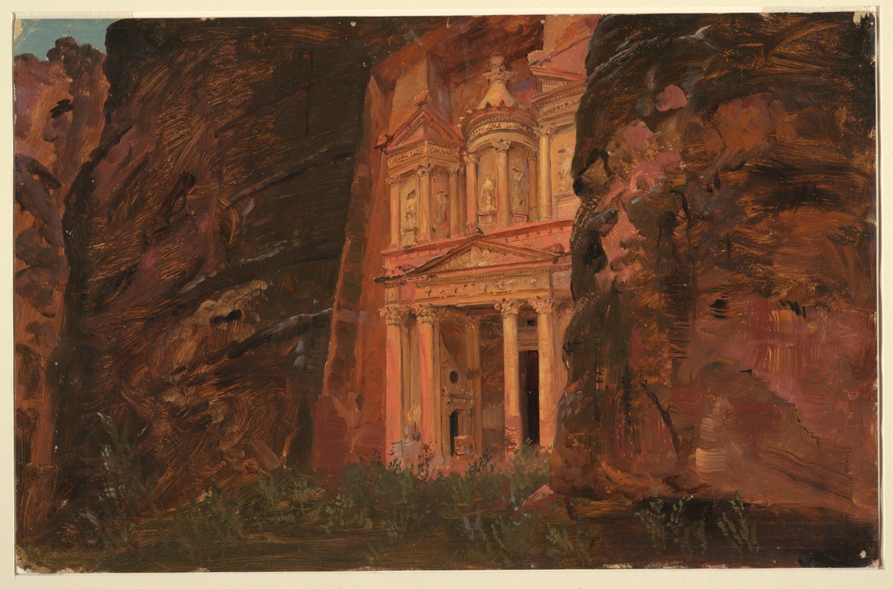 Dibujo, El Khasneh, Petra, finales de febrero de 1868 de Frederic Edwin Church