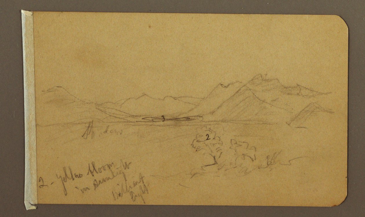 Dibujo, Valle, Montañas, posiblemente 1893 de Frederic Edwin Church