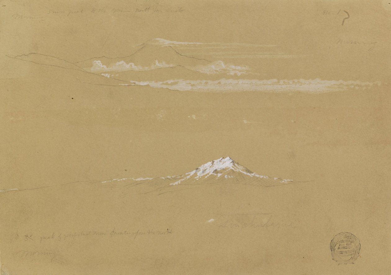 Sincholagua, Mañana, desde el Templo del Sol, Quito de Frederic Edwin Church