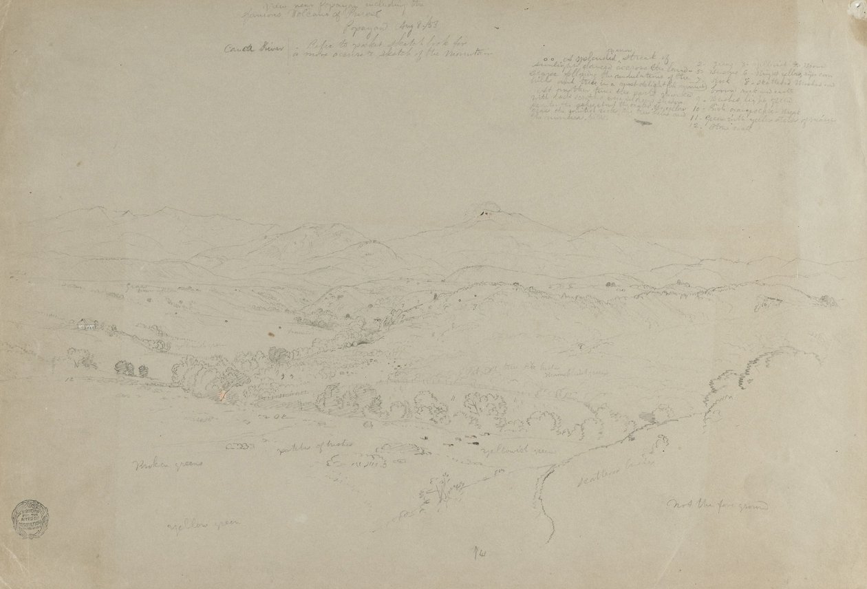Estudio. Paisaje con el Monte Puresé. Boceto. Paisaje. de Frederic Edwin Church
