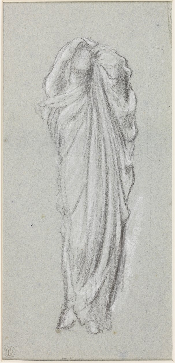 Estudio de drapeado para Electra en la tumba de Agamenón de Frederic Leighton
