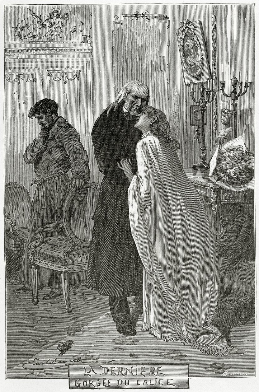 Le Dernier Gorge du Chalice - Ilustración de Los Miserables, siglo XIX de Frederic Theodore Lix