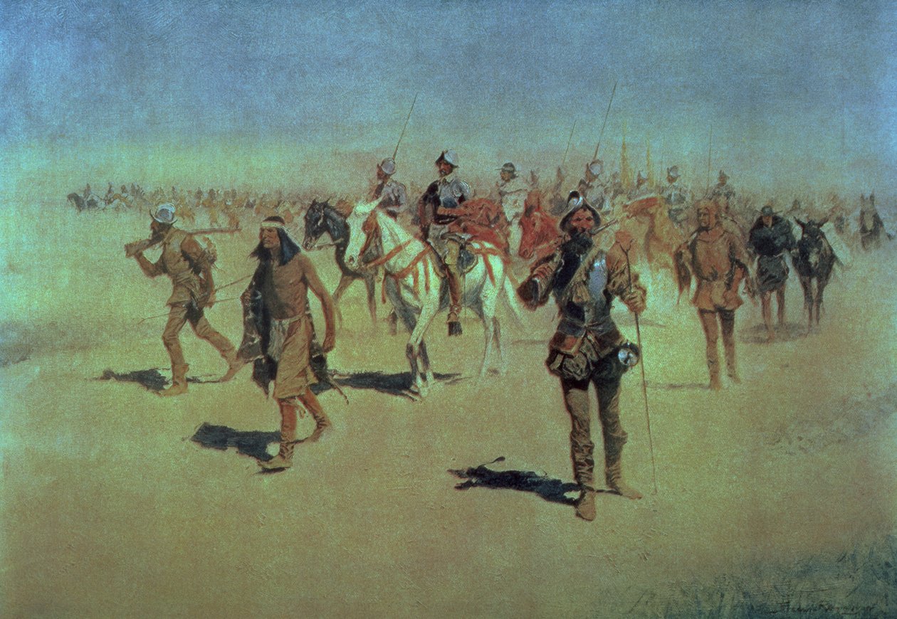 Francisco Vázquez de Coronado (c.1510-54) cruzando Nuevo México, de 