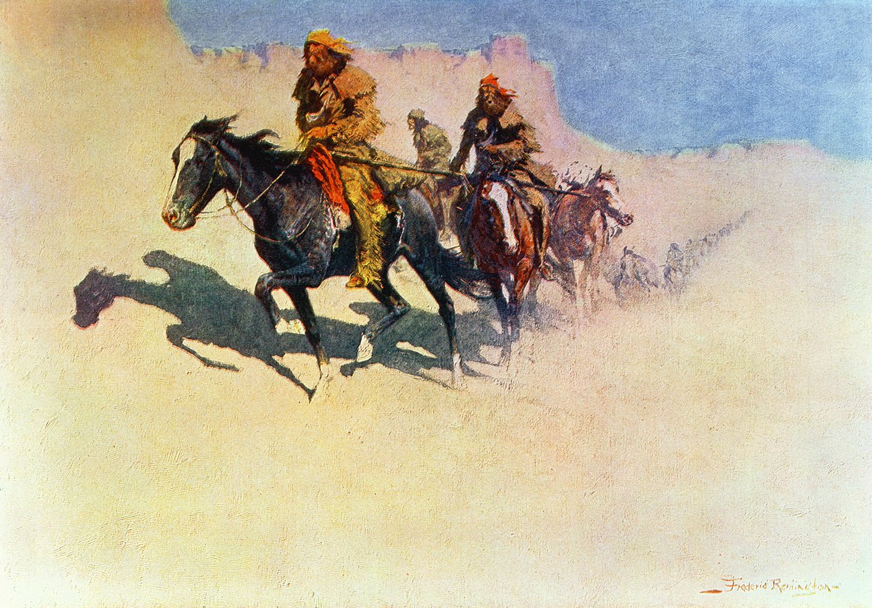 Jedediah Smith cruzando el desierto desde el Río Verde hasta los asentamientos españoles en San Diego, de 