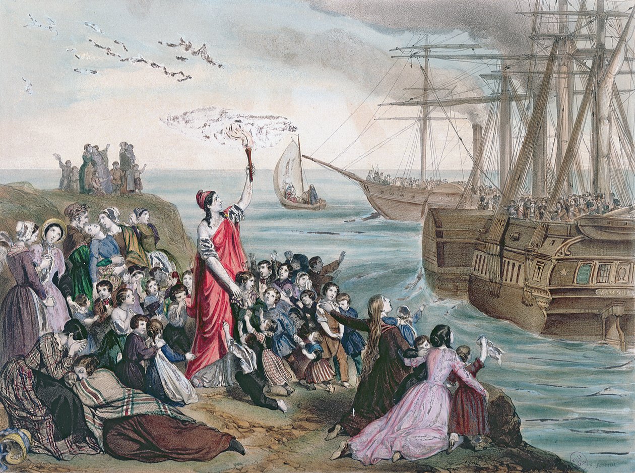 Despidiendo a los hombres enviados al exilio, 1850 de Frederic Sorrieu