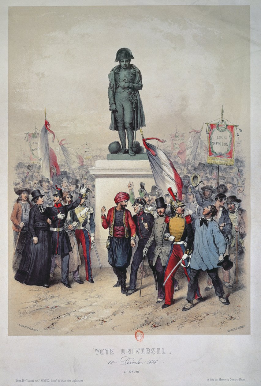 Sufragio universal, 10 de diciembre de 1848, elección de Louis Napoleón Bonaparte, 1848-49 de Frederic Sorrieu